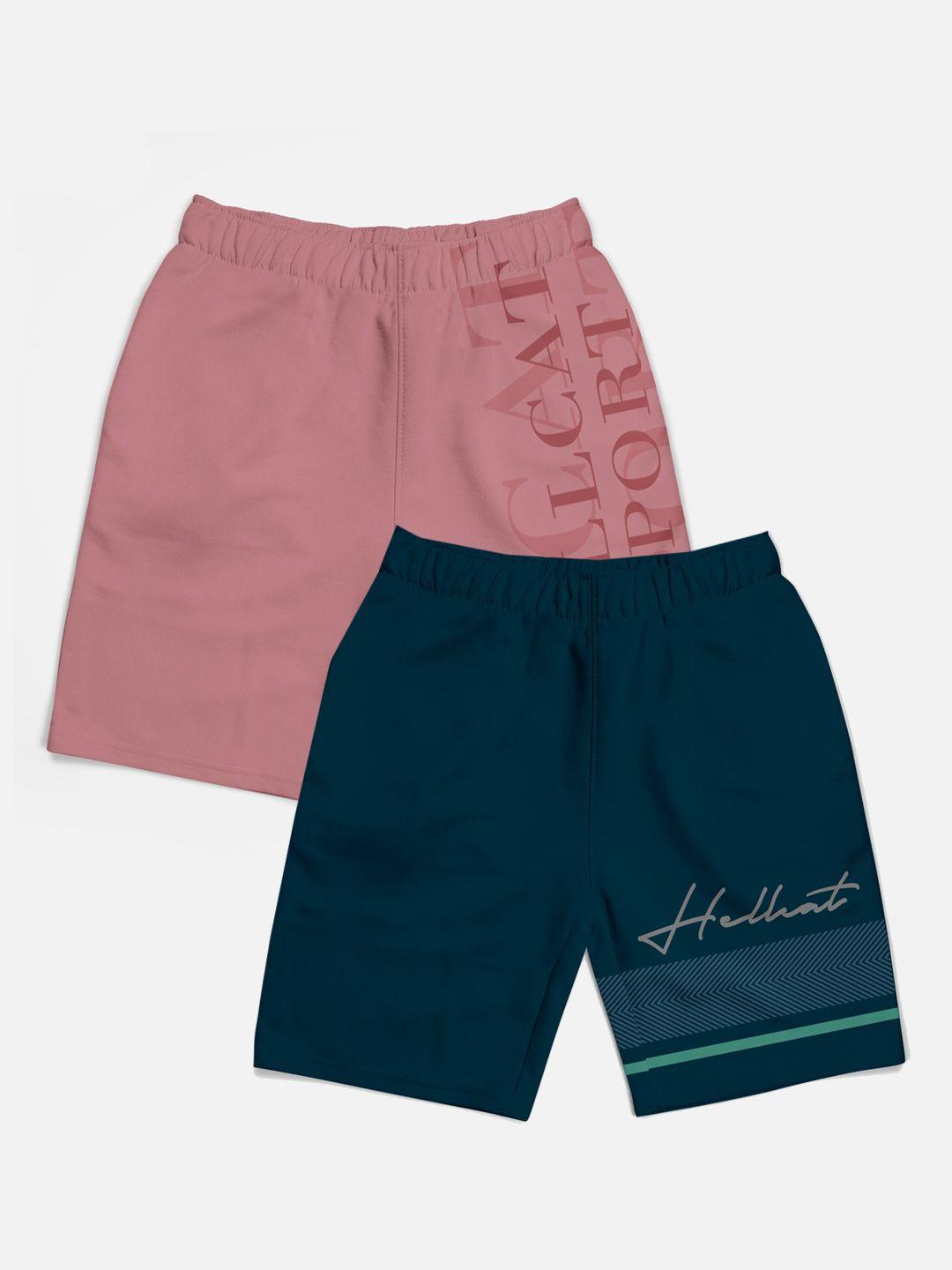 hellcat boys pack of 2 printed cotton shorts