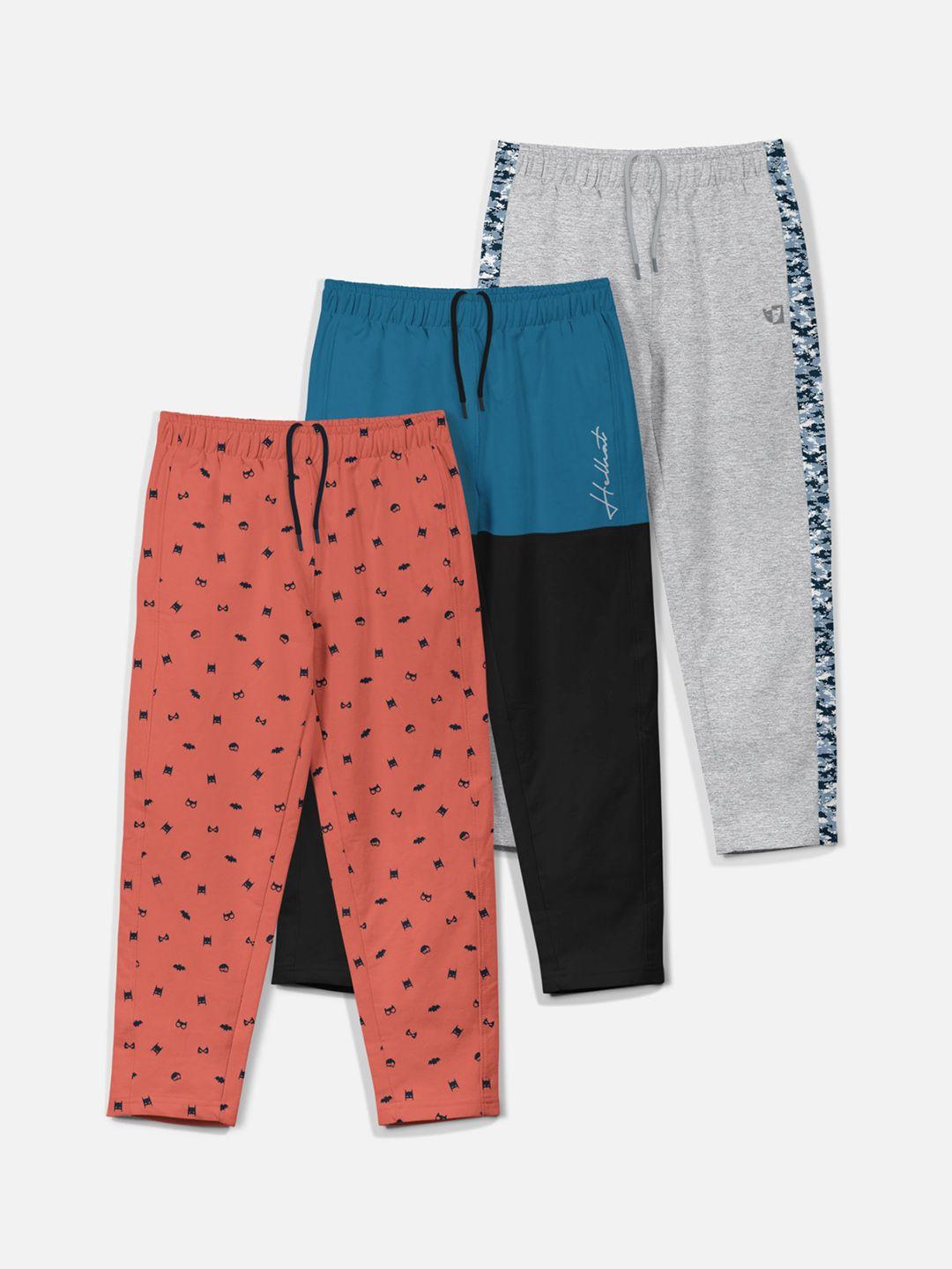 hellcat boys pack of 3 printed cotton track pants