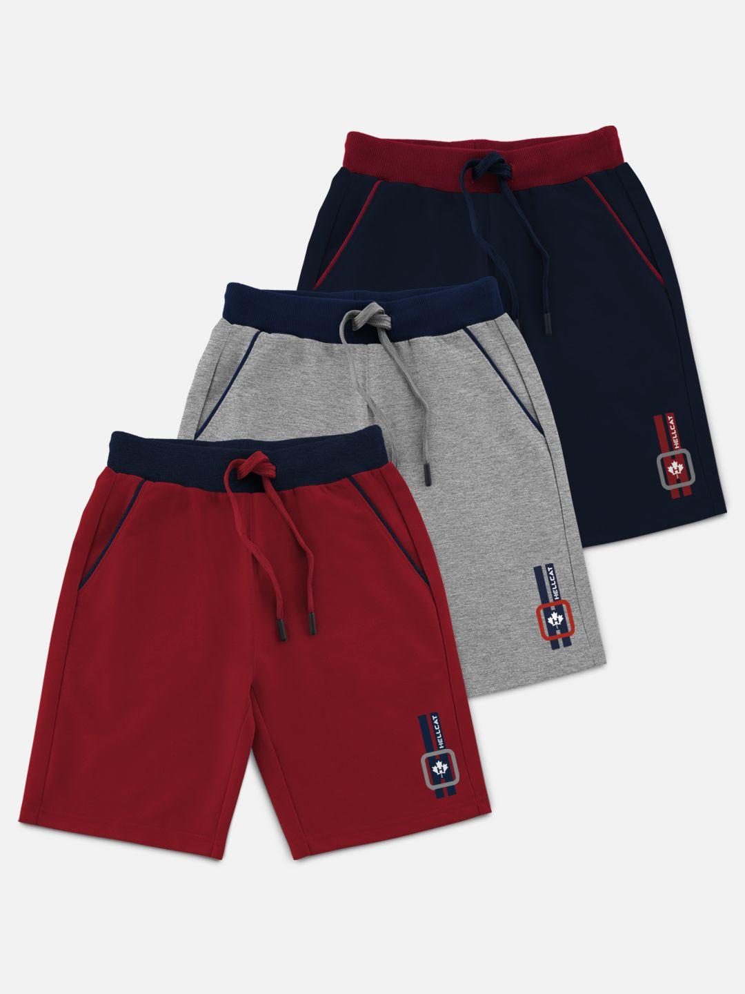 hellcat boys pack of 3 solid shorts