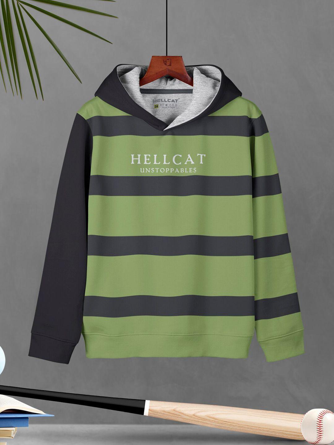 hellcat boys striped hooded cotton pullover