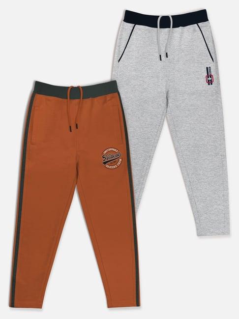 hellcat grey & rust solid trackpants (pack of 2)