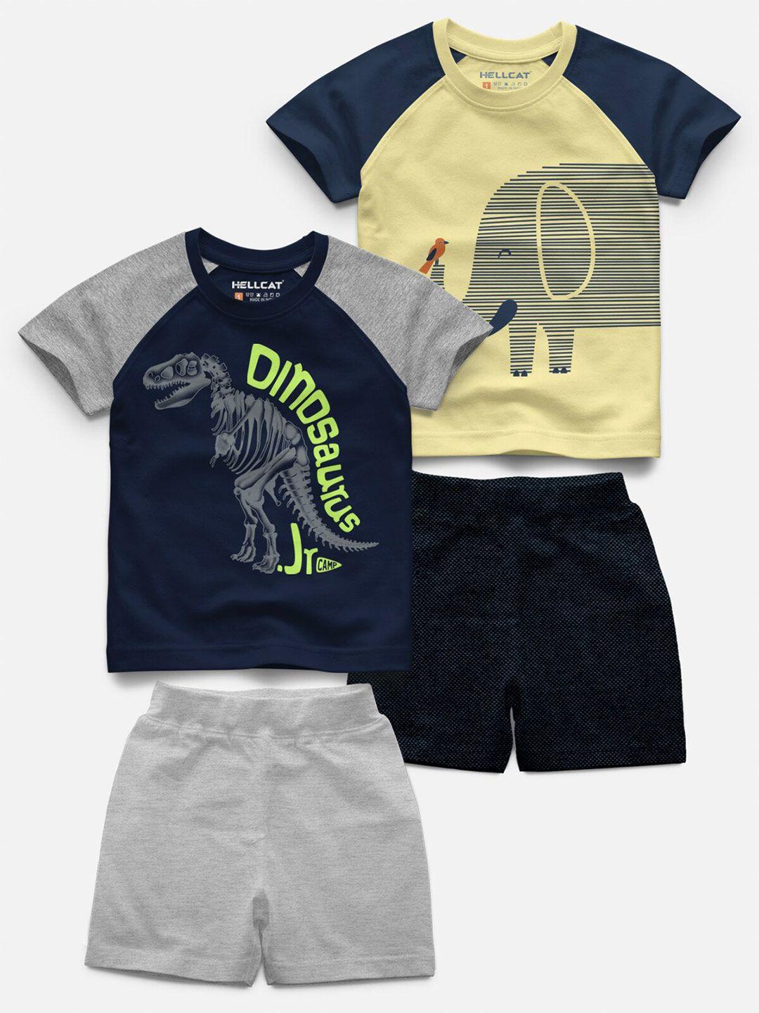 hellcat infants kids pack of 2 printed t-shirt with shorts