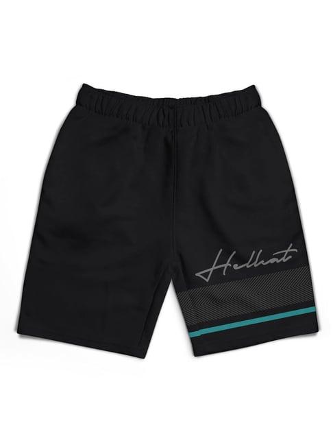hellcat kids black printed shorts