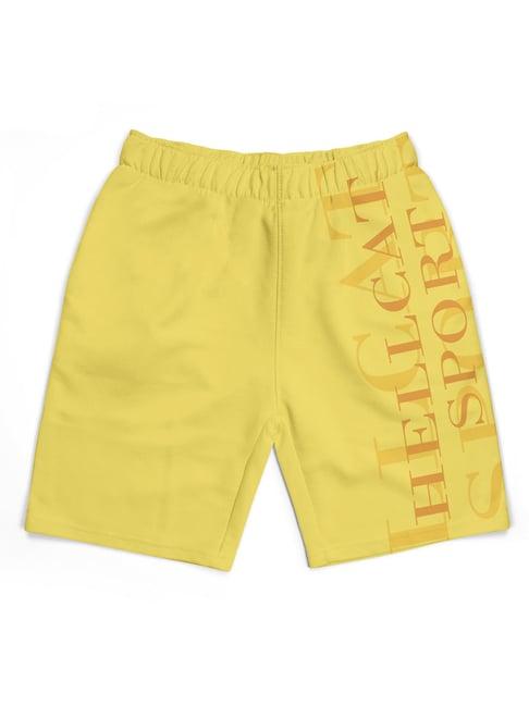 hellcat kids yellow printed shorts