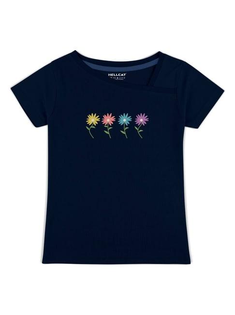 hellcat navy floral print t-shirt