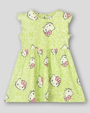 hello kitty all over print fit & flare dress