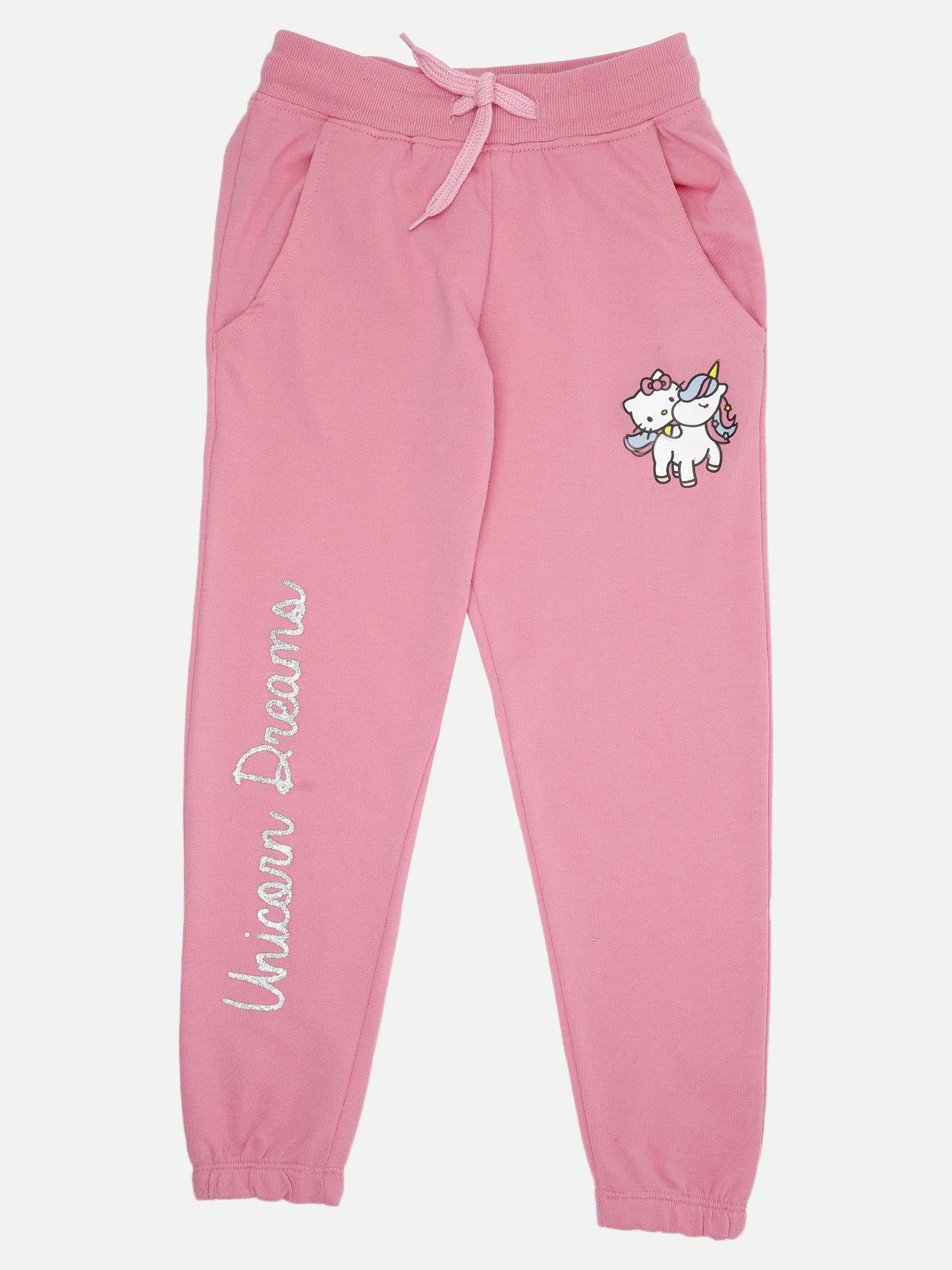 hello kitty featured pink joggers for girls
