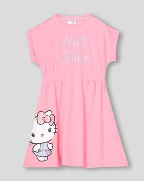 hello kitty print relaxed fit fit & flare dress