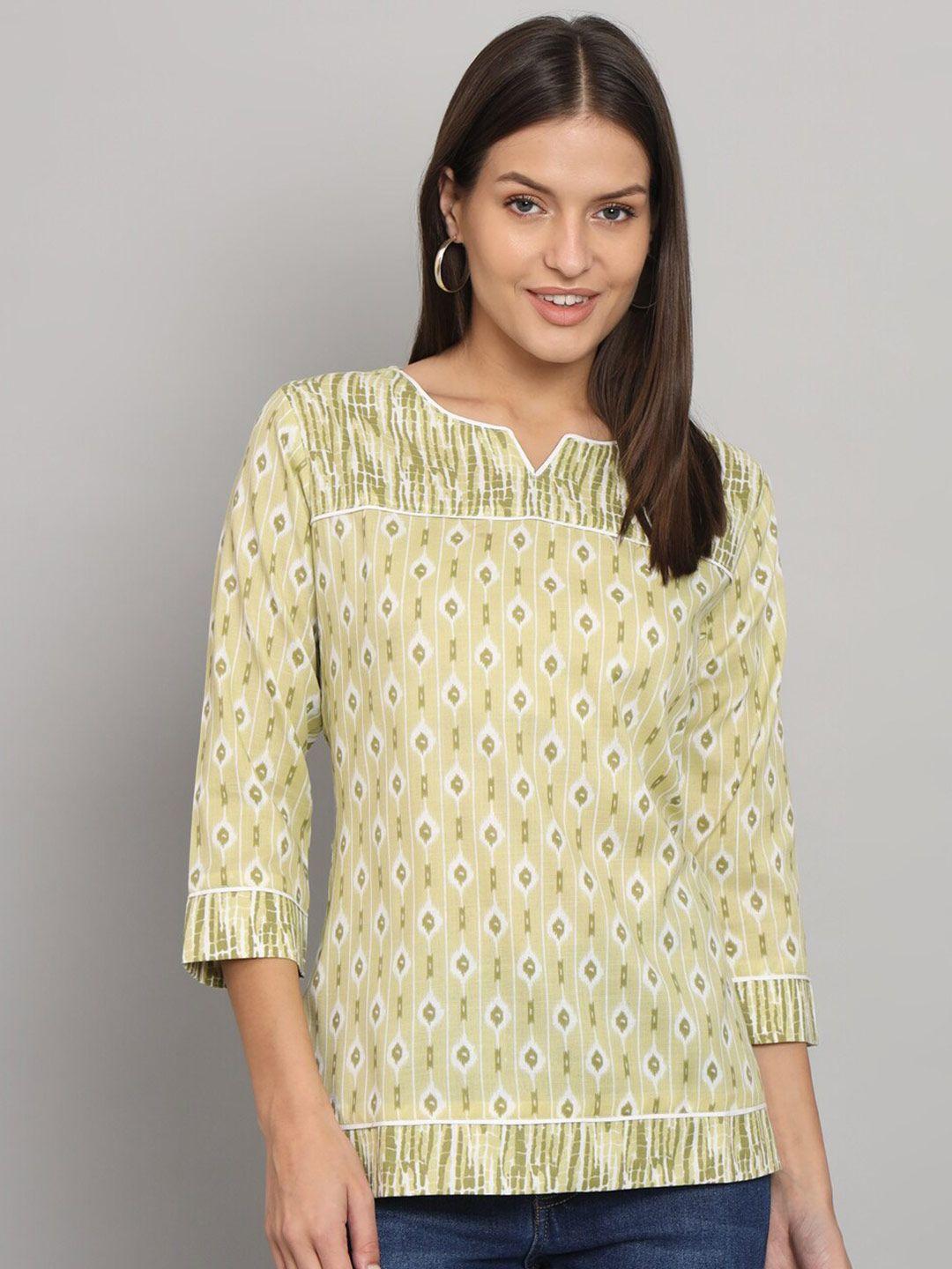 hello design ethnic motifs printed cotton top