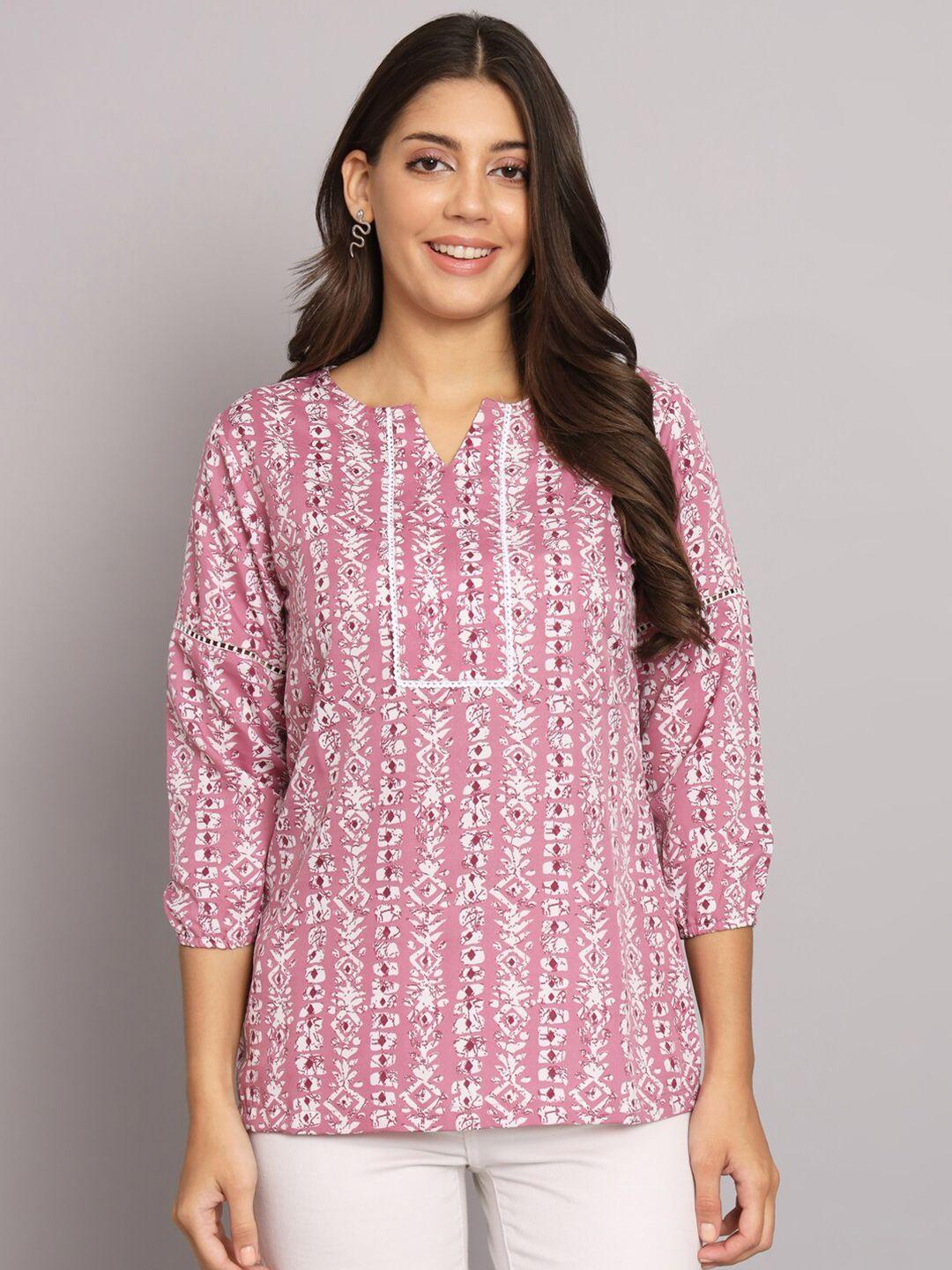 hello design ethnic motifs printed crepe top