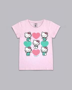 hello kitty print round-neck t-shirt