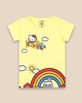 hello kitty print round-neck t-shirt