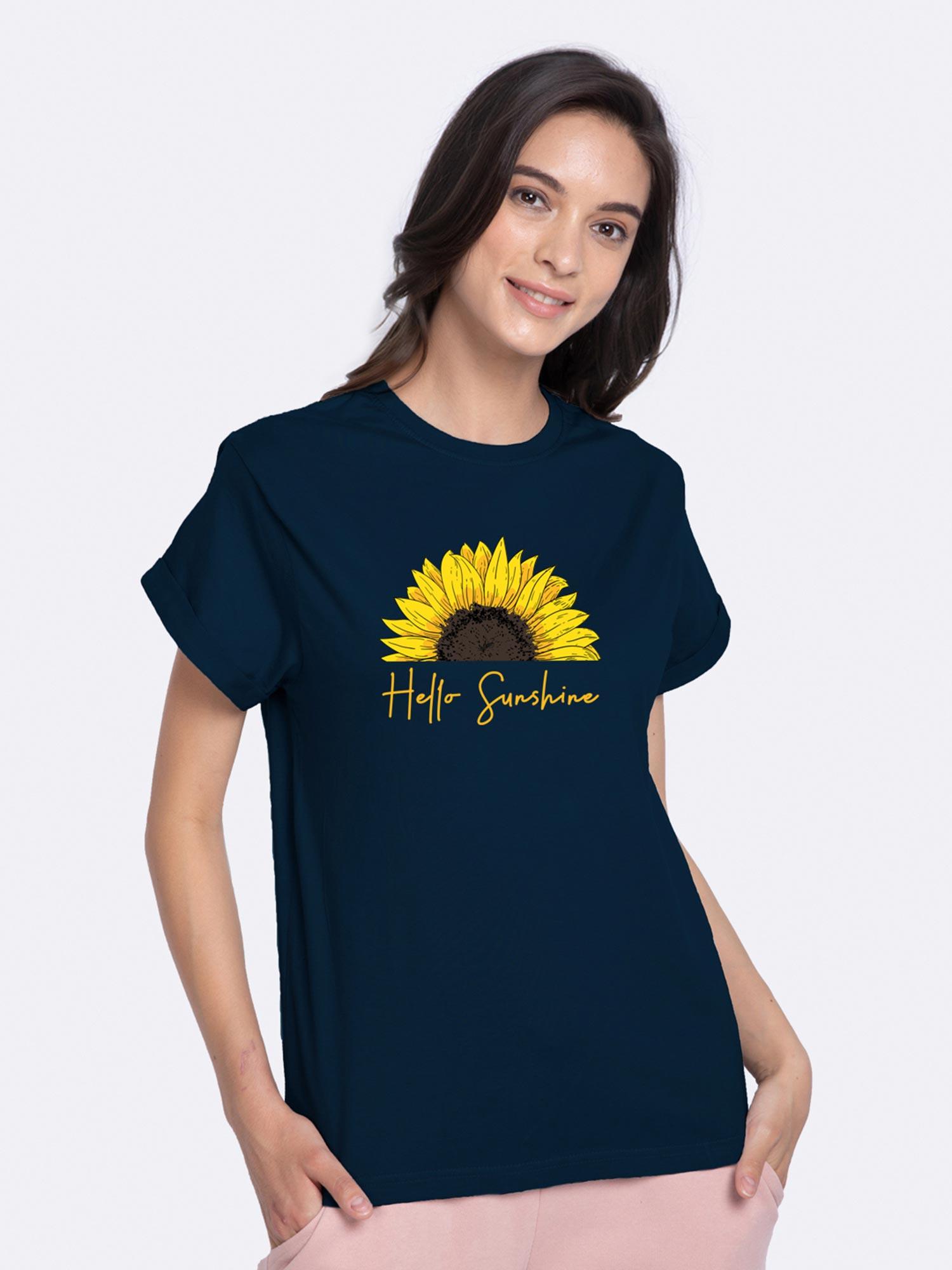 hello sunshine boyfriend t-shirts navy navy blue