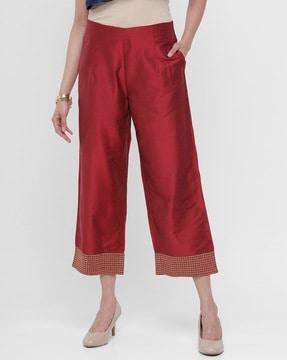 hem embellished pants with insert pockets