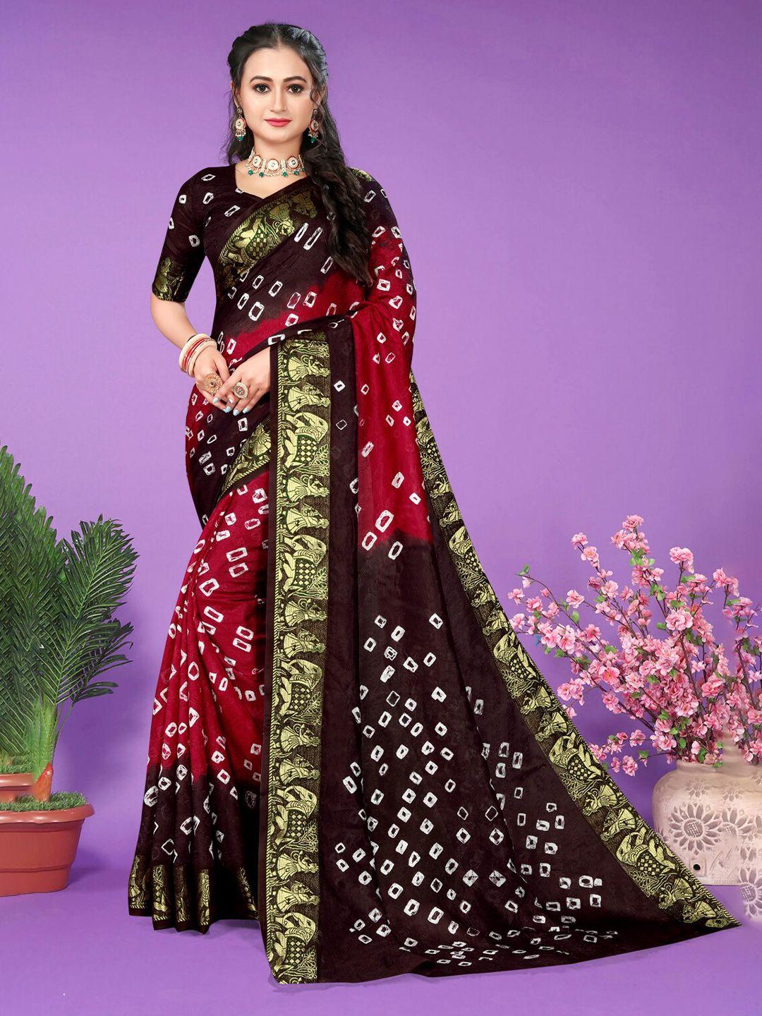 hema silk mills bandhani zari art silk bandhani saree