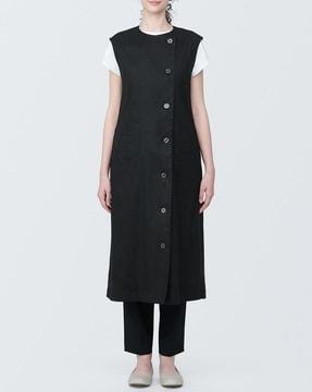 hemp blend stretch gilet dress