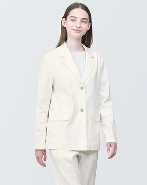 hemp blend stretch tailored jacket