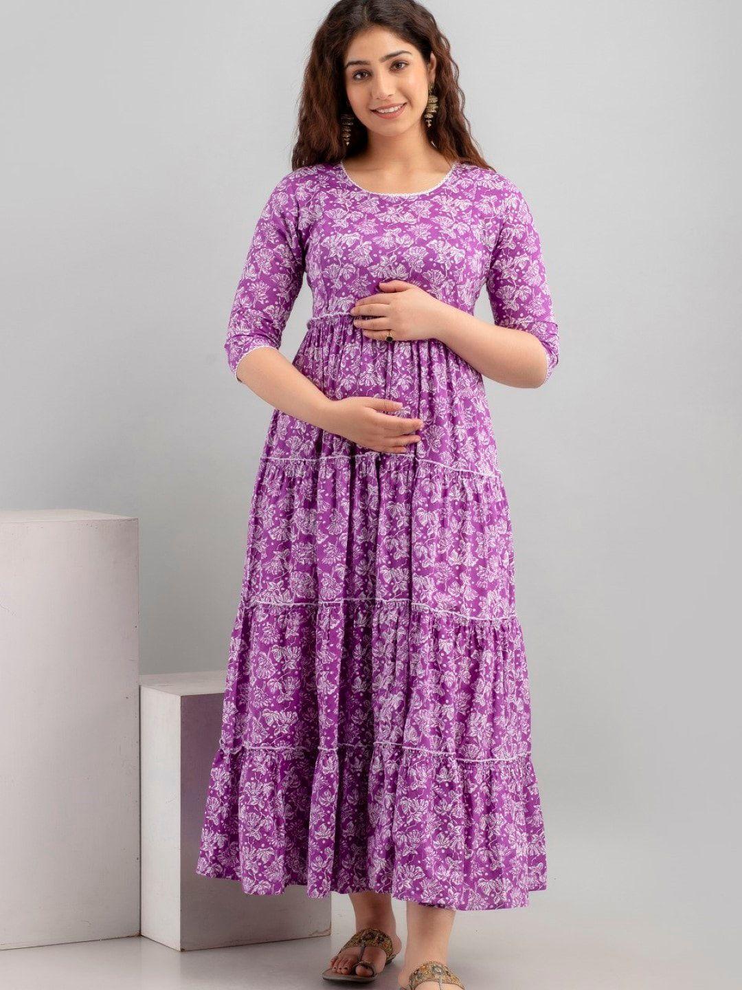 henal ethnic motifs printed maternity ethnic dress