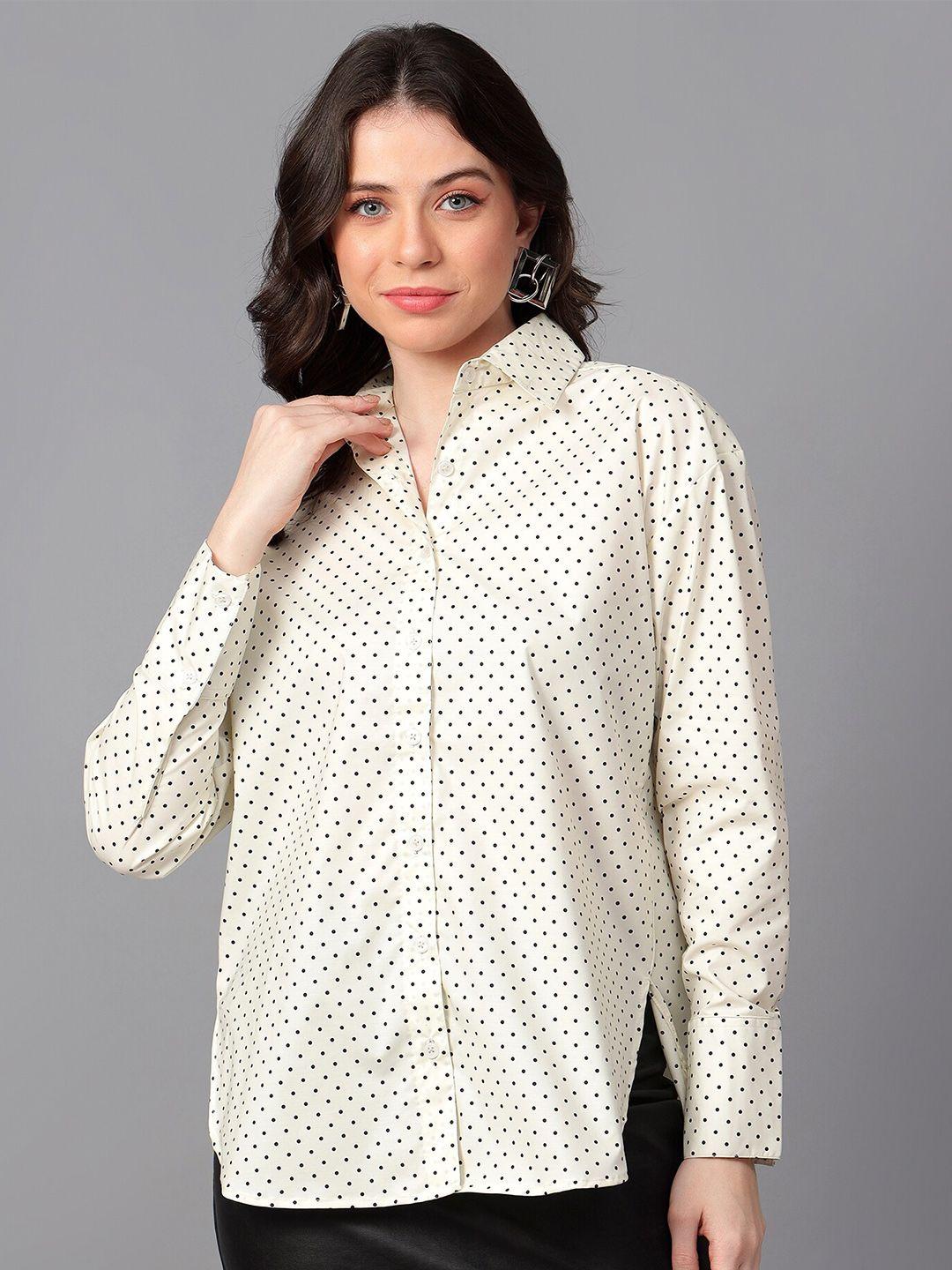 hencemade spread collar polka dots printed comfort oversized shirt