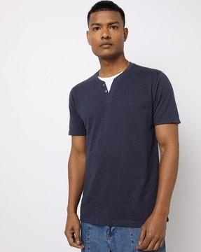 henley cotton t-shirt