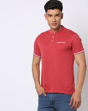 henley t-shirt with button placket