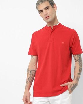 henley t-shirt with contrast tipping