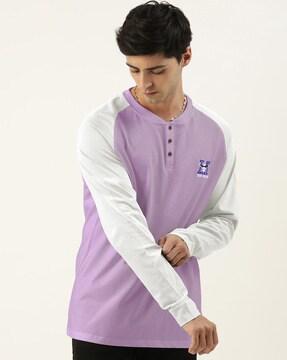 henley t-shirt with full-sleeves