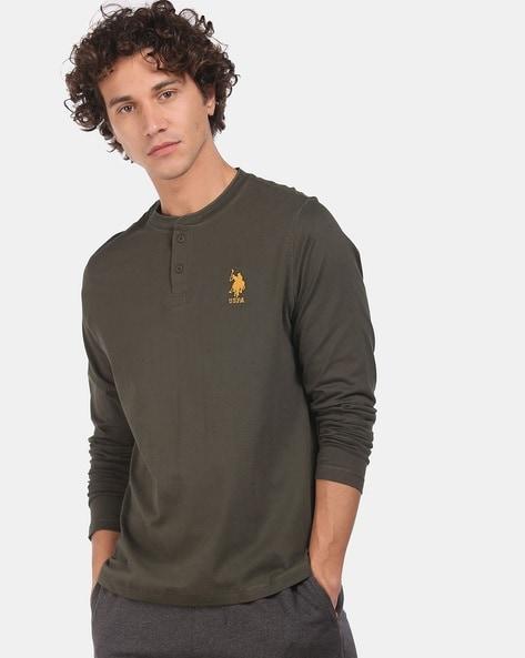 henley t-shirt with logo accent