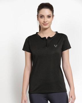 henley t-shirt with logo print