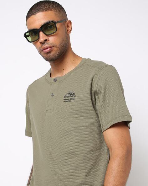 henley t-shirt with placement print