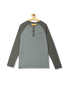 henley t-shirt with raglan sleeves