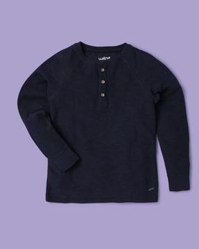 henley t-shirt with raglan sleeves