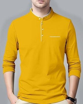 henley t-shirt with welt pocket