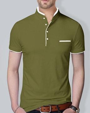 henley t-shirt with welt pocket