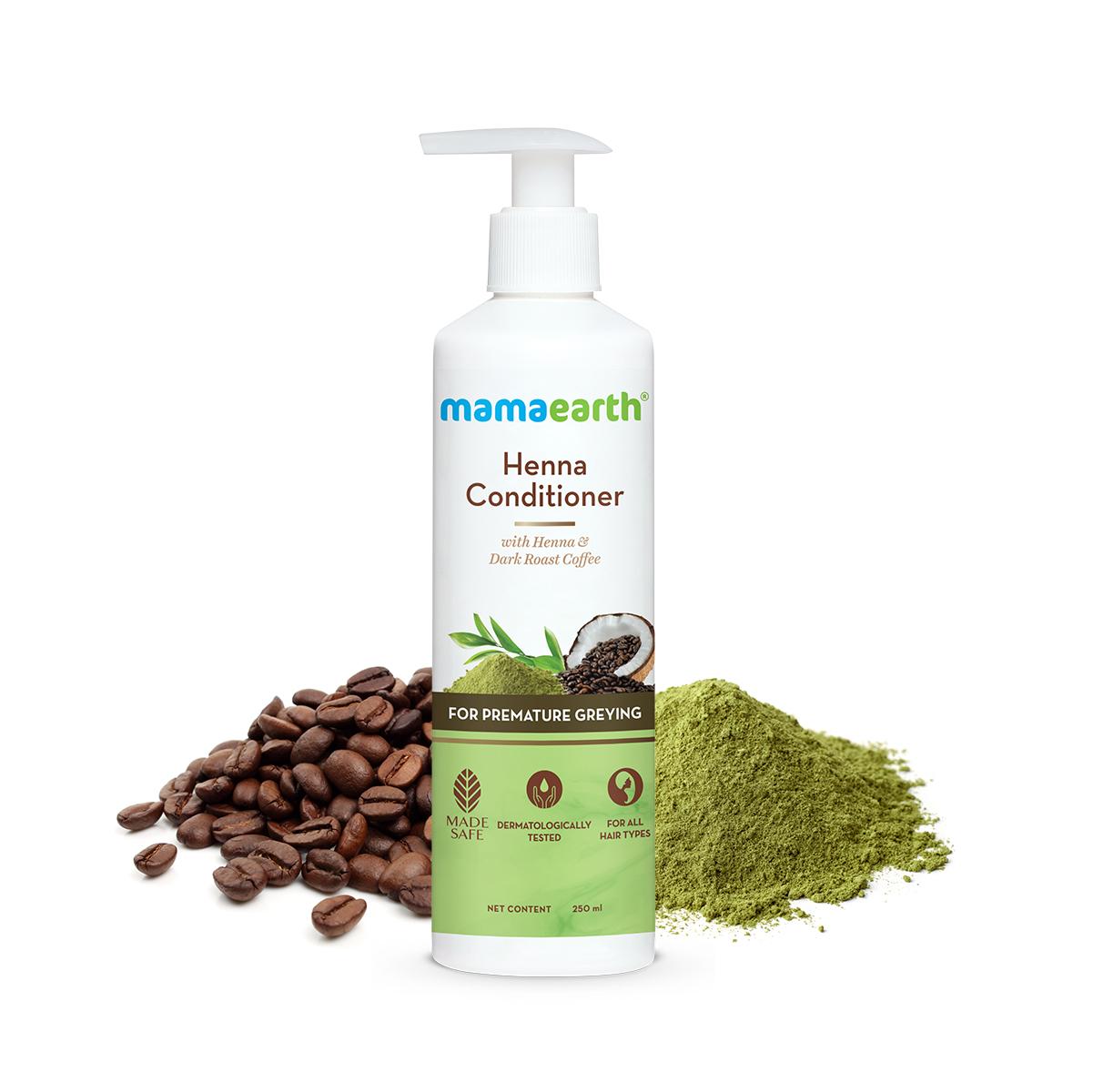 henna conditioner with henna and deep roast coffee for premature greying - 250 ml