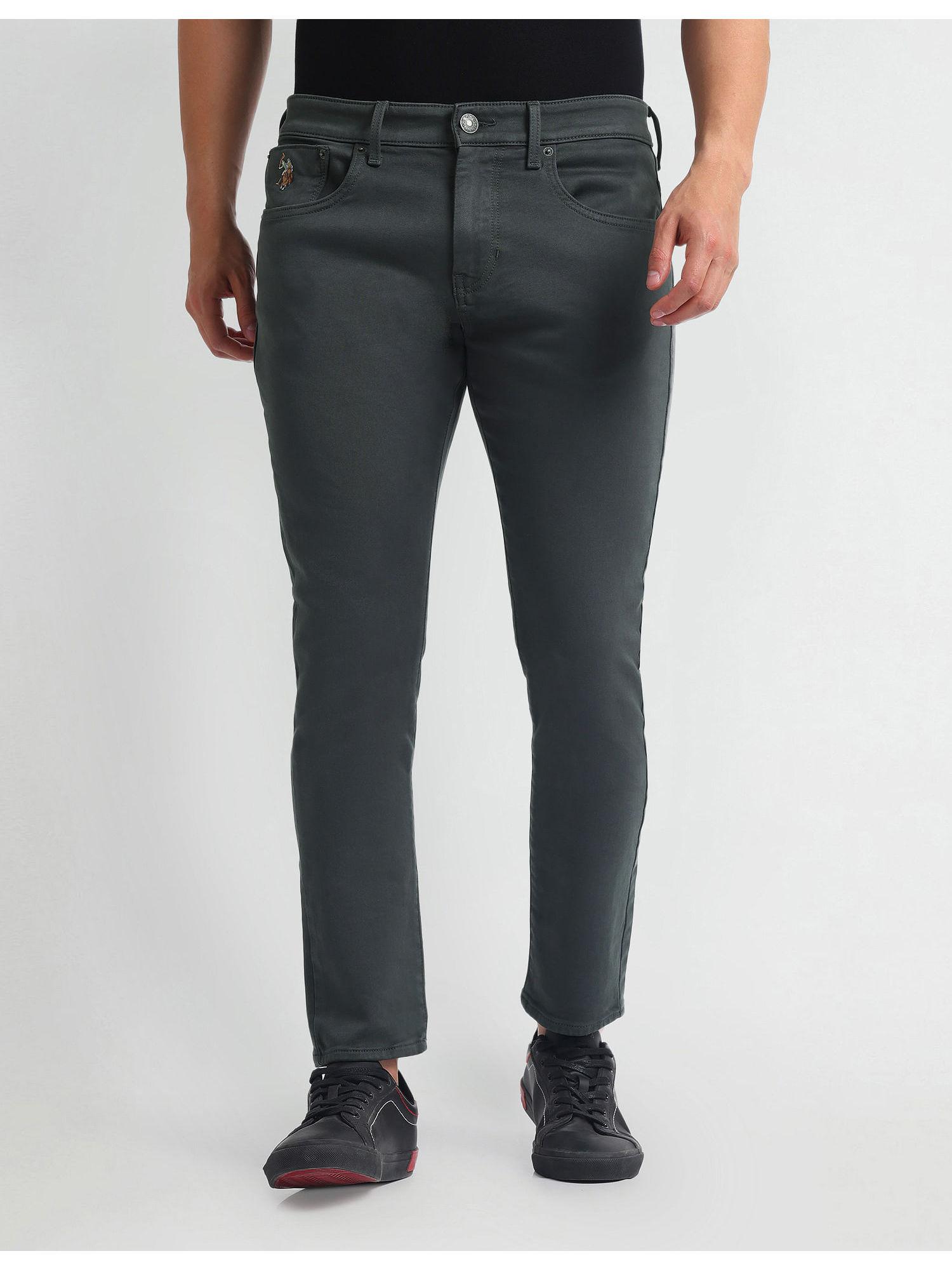 henry tapered cropped fit grey jeans