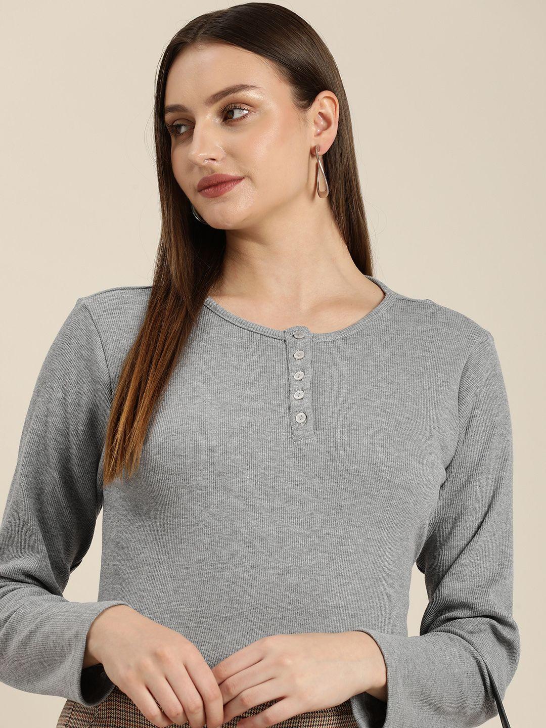 her by invictus round neck ribbed t-shirt