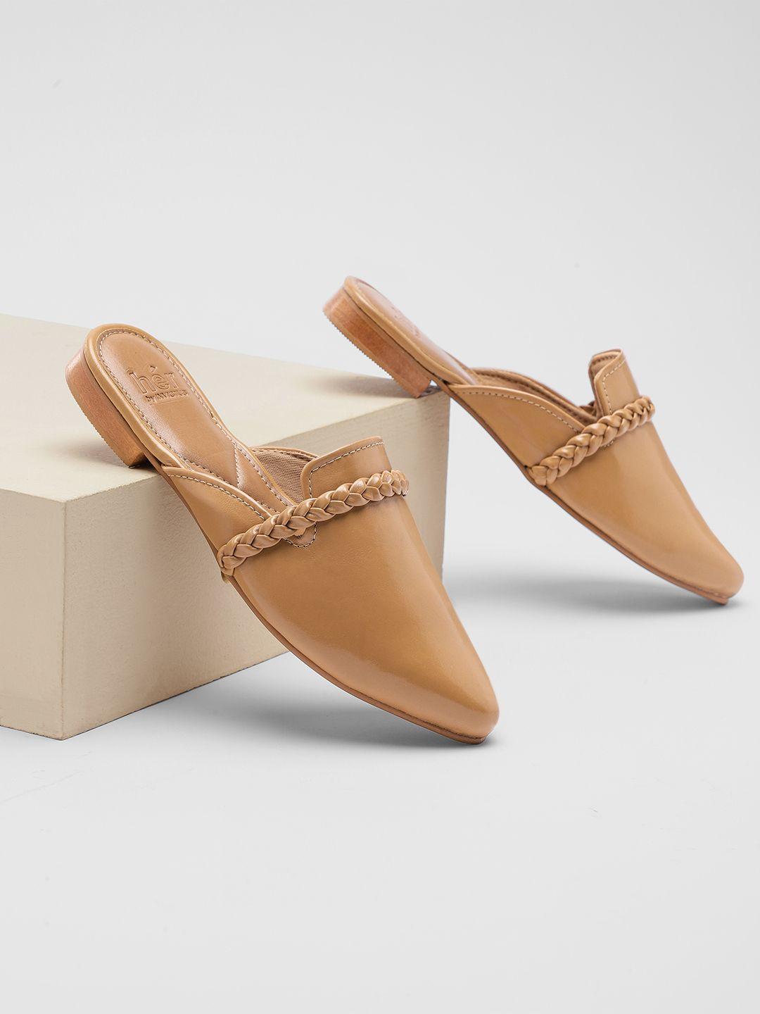 her by invictus women camel brown solid mules