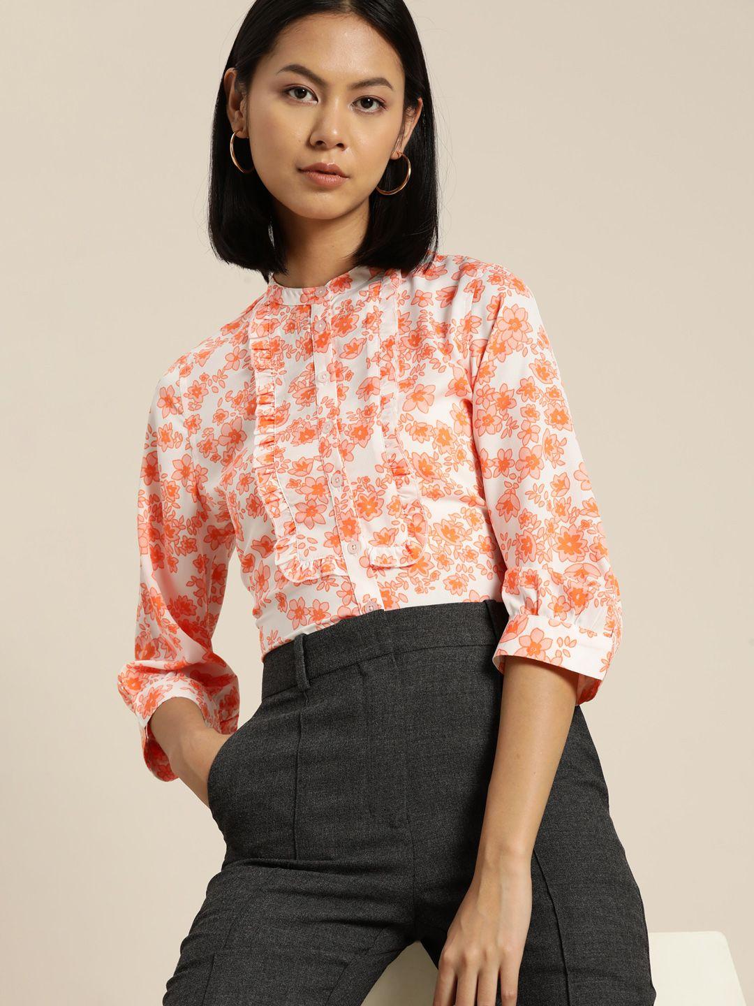 her by invictus floral opaque printed casual shirt