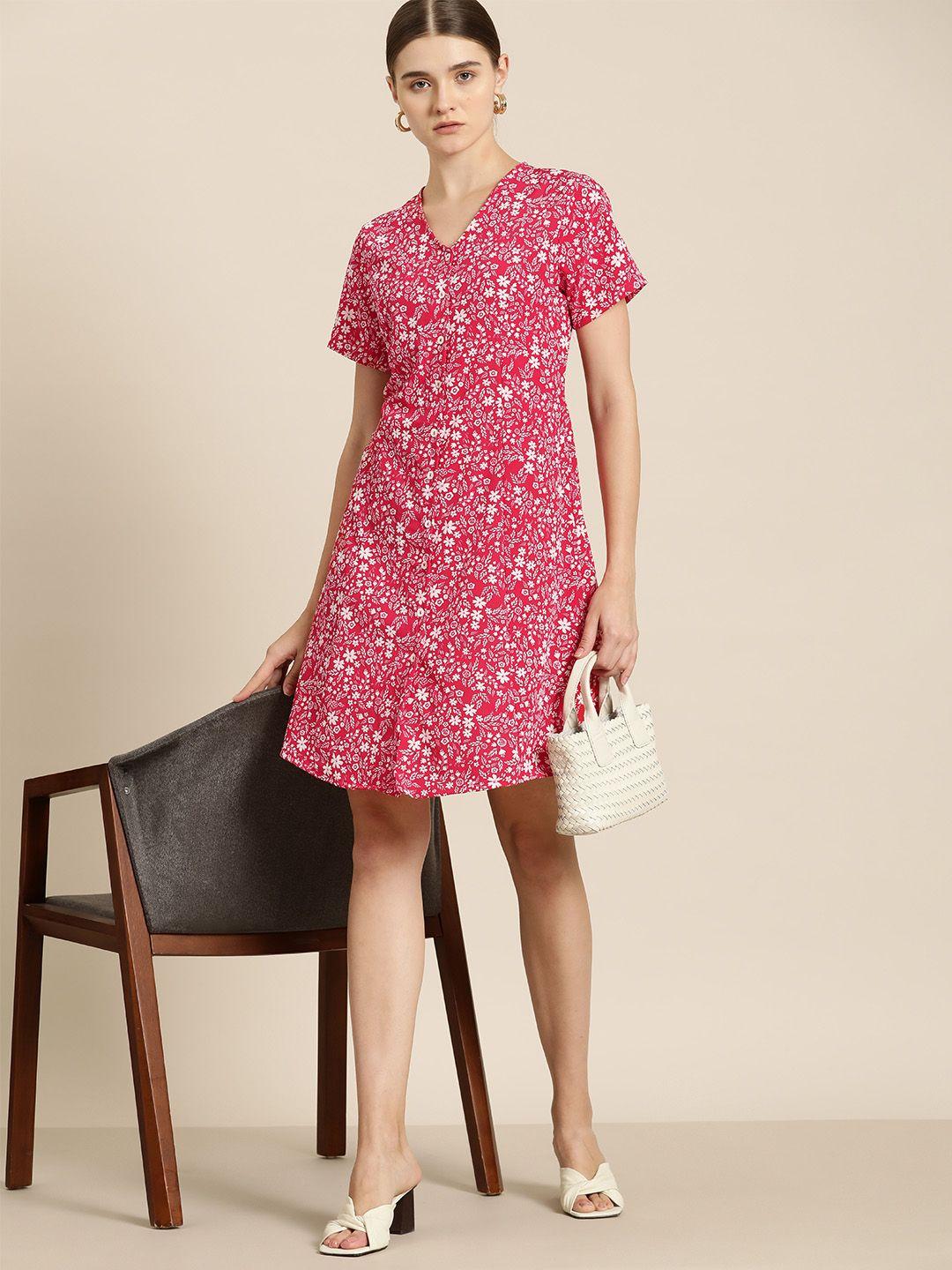 her by invictus floral print a-line dress