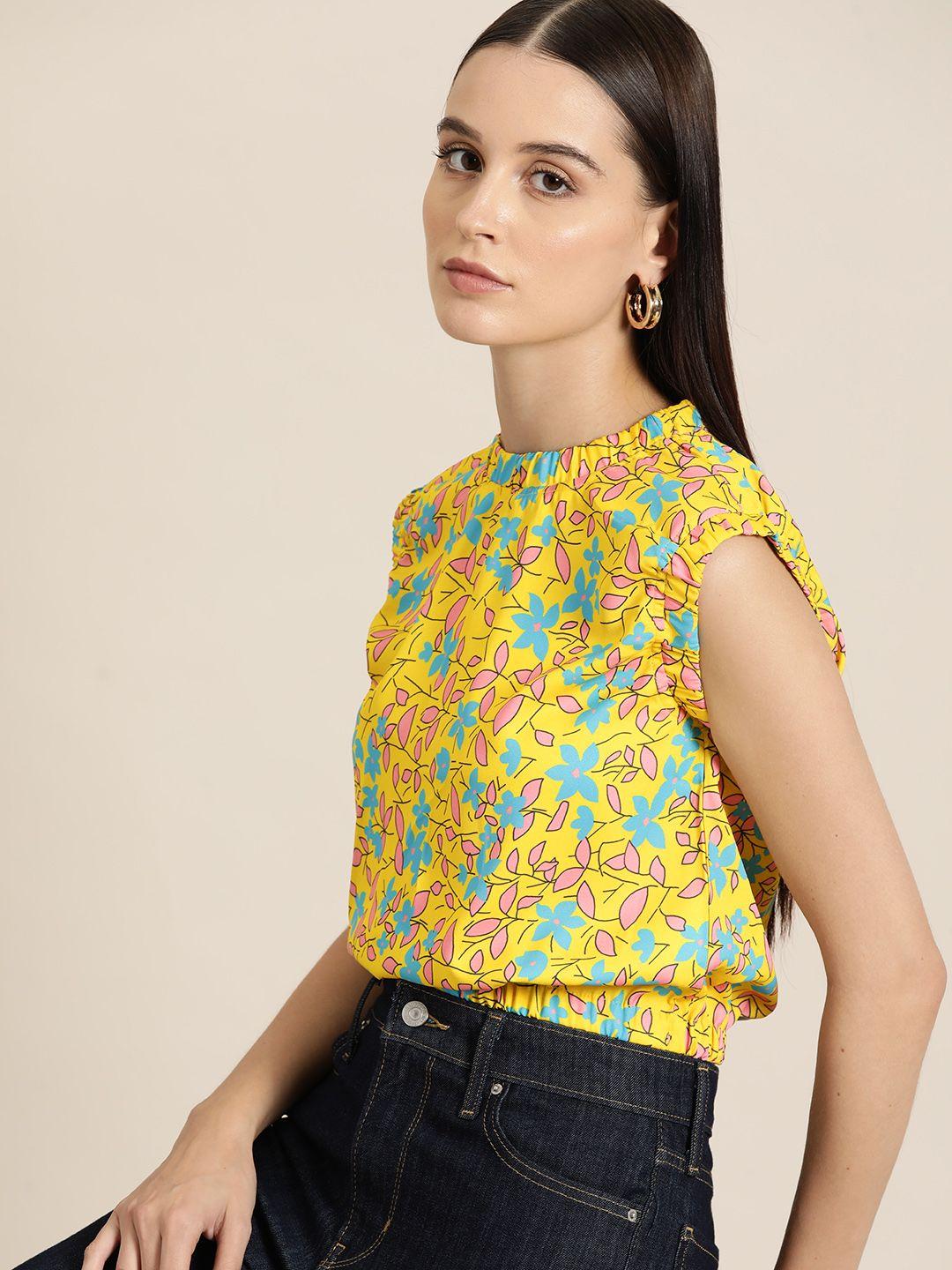 her by invictus floral print blouson top