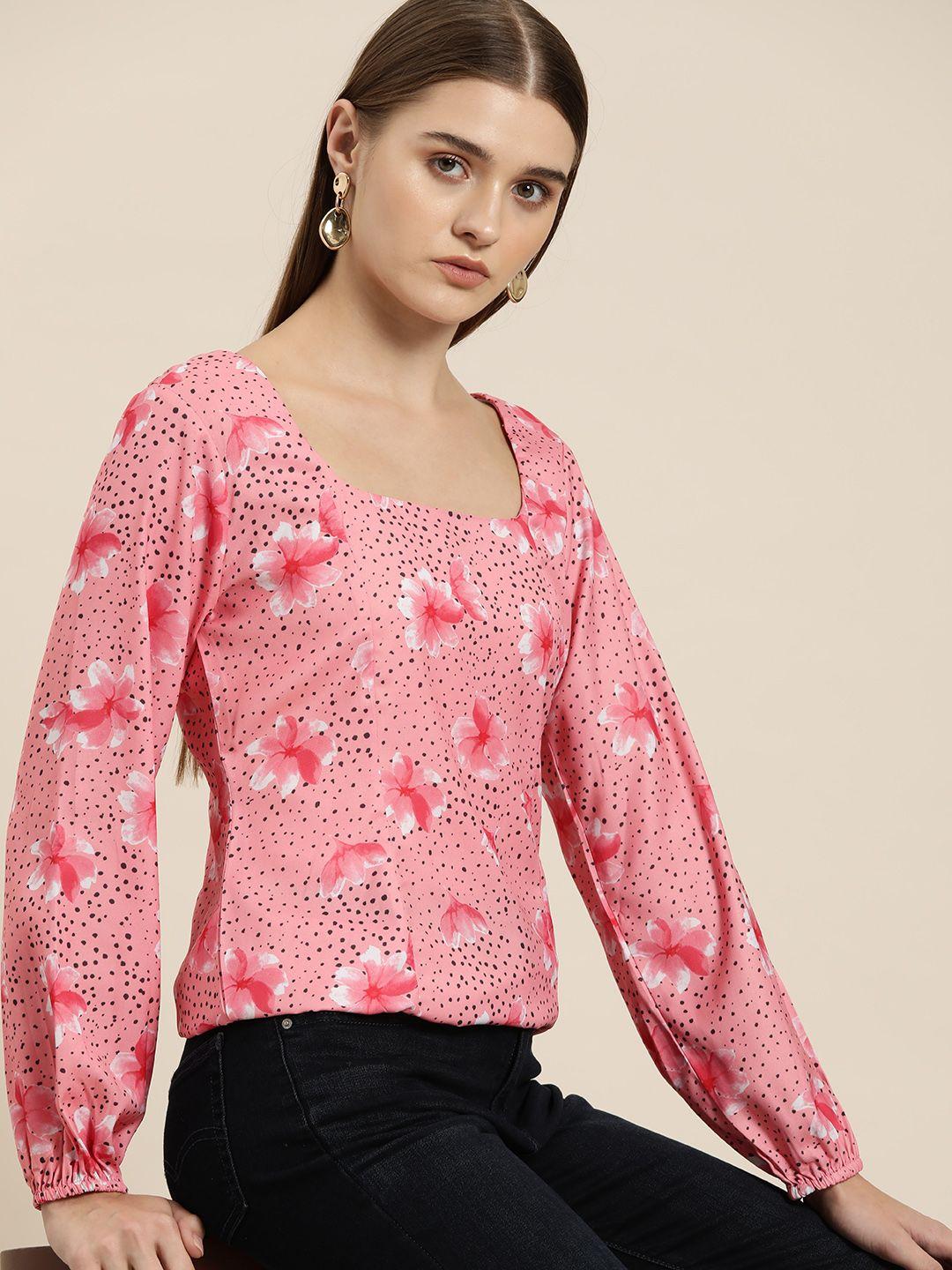 her by invictus floral print puff sleeve top