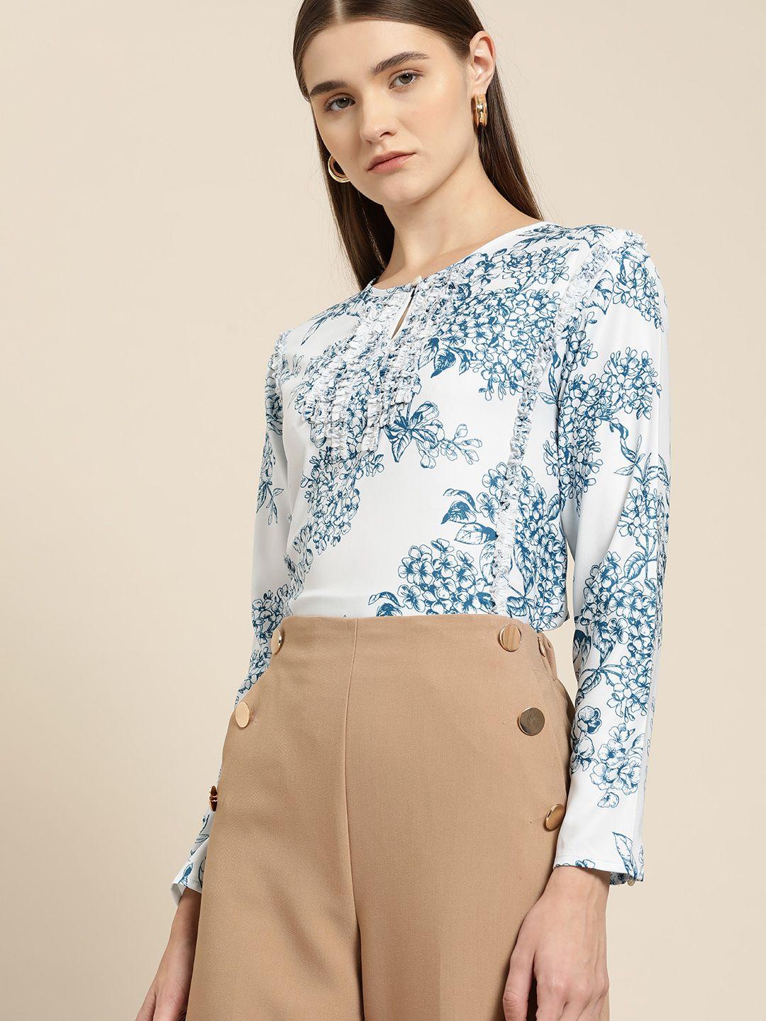 her by invictus floral print ruffles top