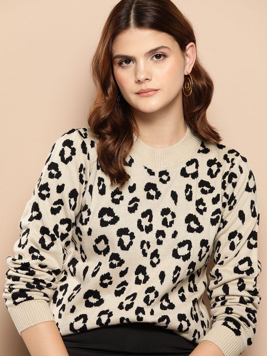 her by invictus leopard print acrylic pullover