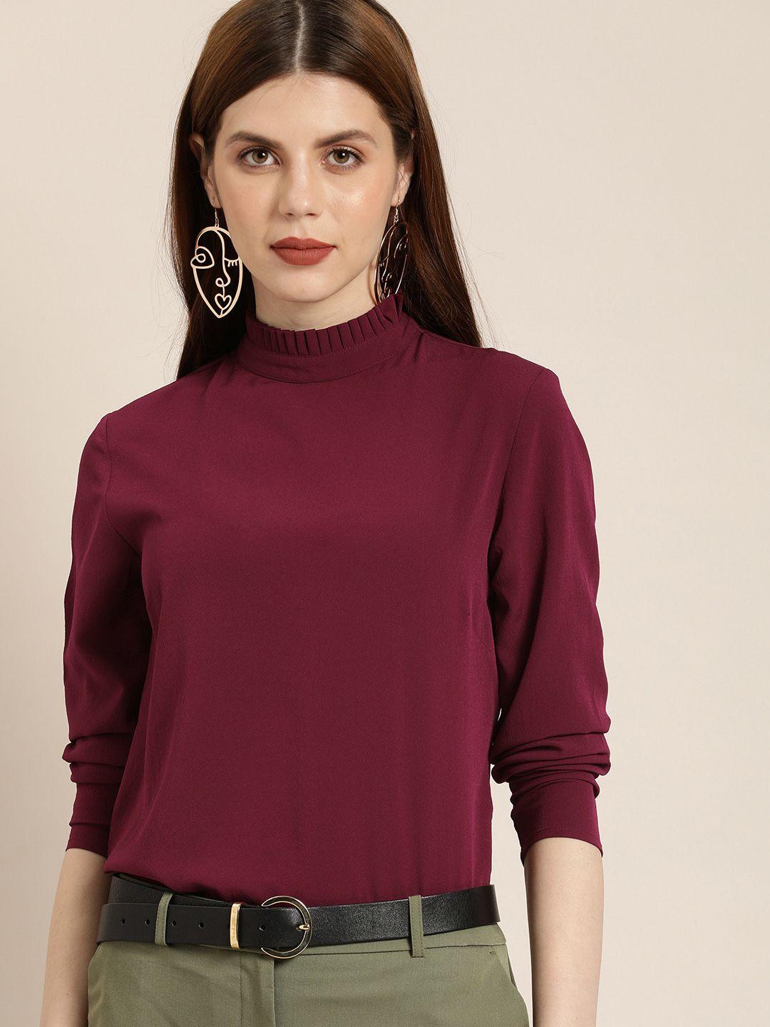 her by invictus maroon high neck top