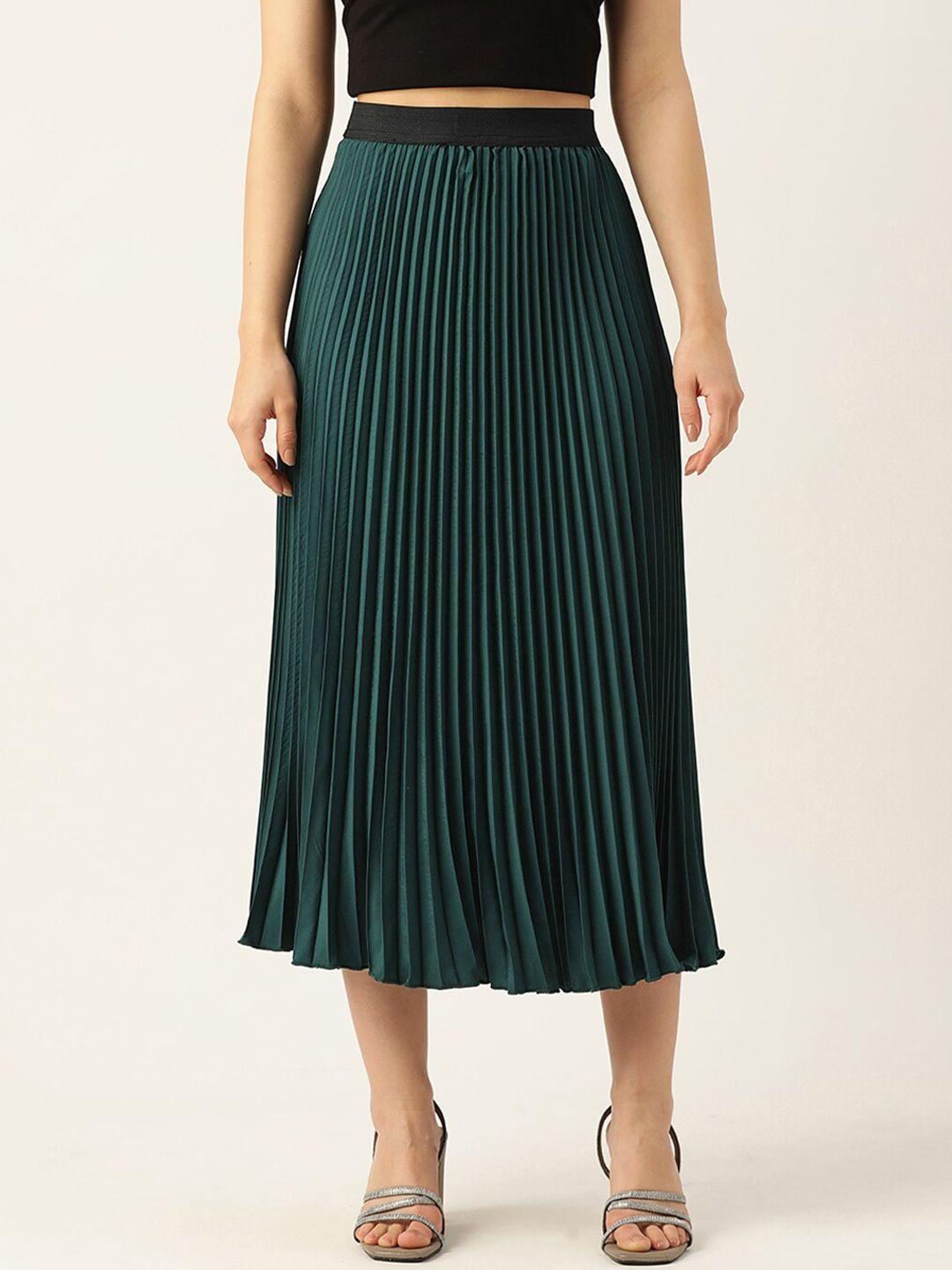 her by invictus pleated flared midi skirt