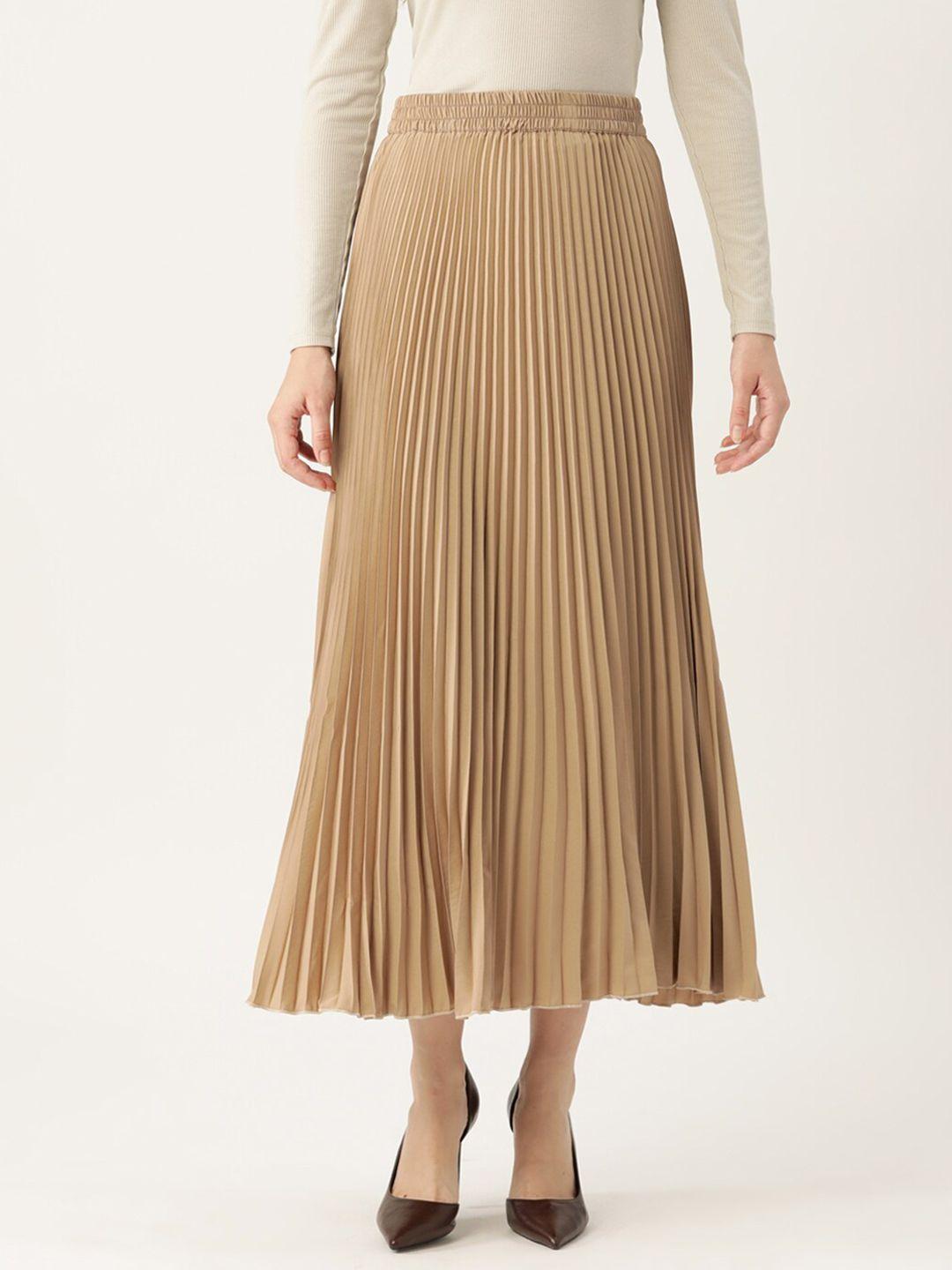 her by invictus pleated flared midi skirt