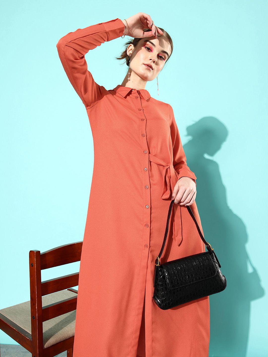 her by invictus shirt style midi dress