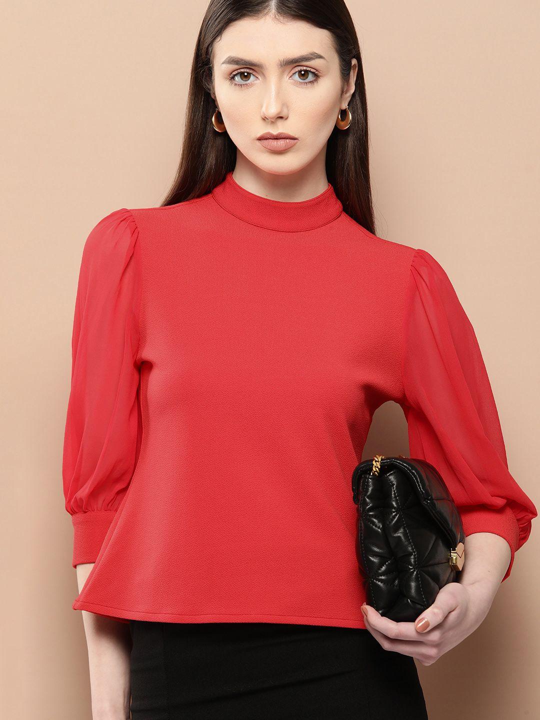 her by invictus solid puff sleeves top