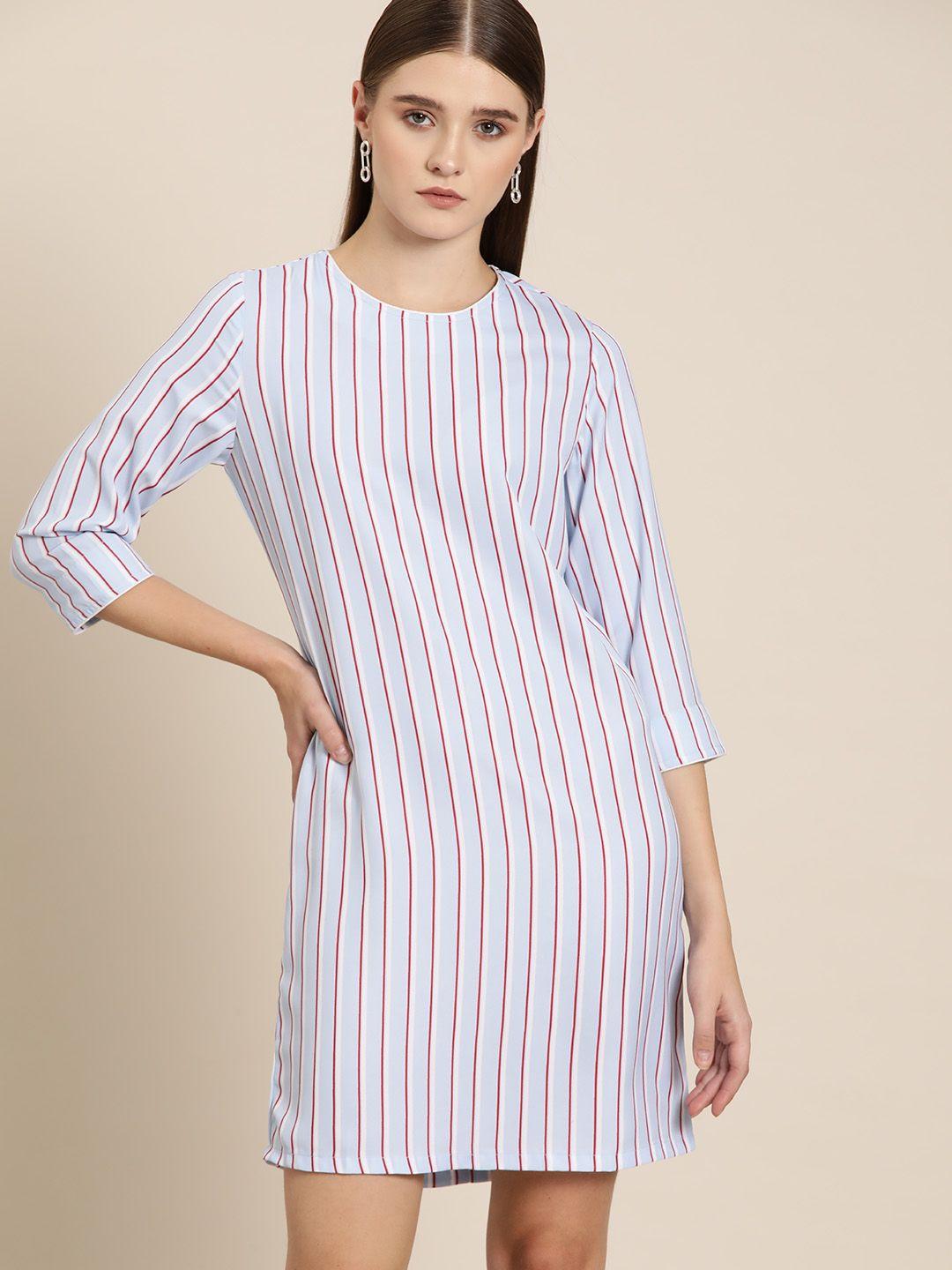 her by invictus striped a-line mini dress